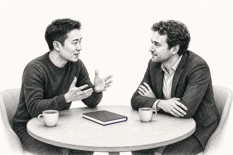 A startup founder and investor in an engaged first conversation